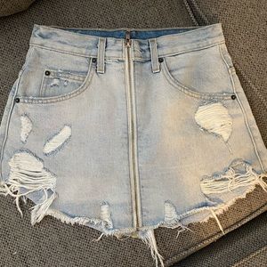 Carmar LF Denim Zip Front Skirt